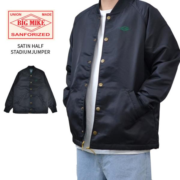 BIG MIKE サテン ハーフスタジャン M ネイビー 102246250 buddy-stl_bigmike-019
