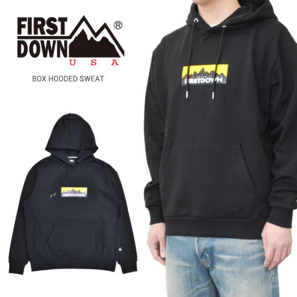 FIRST DOWN �t�@�[�X�g�_�E�� �p�[�J�[ BOX HOODED SWEAT �v���I�[�o�[ �X�E�F�b�g �t���[�X F971002C �o�[�Q��