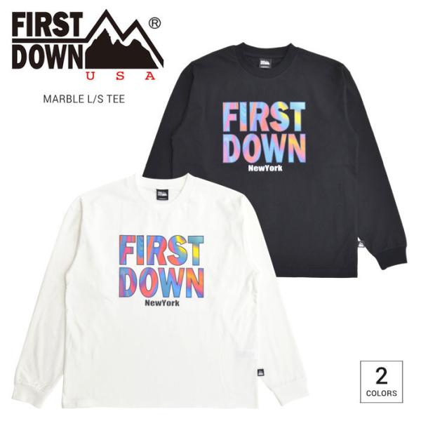 FIRST DOWN �t�@�[�X�g�_�E�� ����T MARBLE L/S T-SHIRT TEE T�V���c �J�b�g�\�[ �g�b�v�X ���� F971018C �P�i�w���̏ꍇ�̓��[���֔��� �o�[�Q��