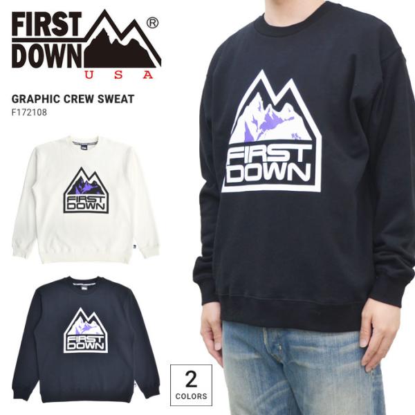 FIRST DOWN �t�@�[�X�g�_�E�� �X�E�F�b�g GRAPHIC CREW SWEAT �N���[�l�b�N �g���[�i�[ �t���[�X F172108C �o�[�Q��
