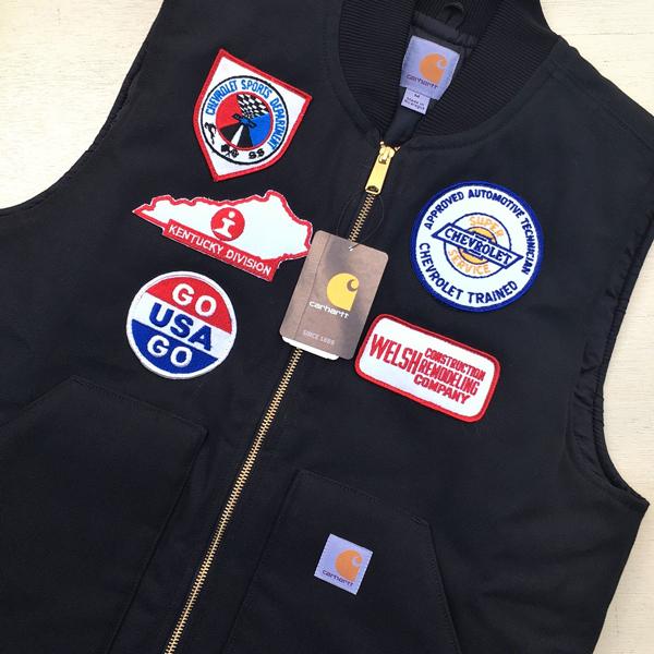 Carhartt（カーハート） ワッペン付き ダックベスト ブラック Mサイズ