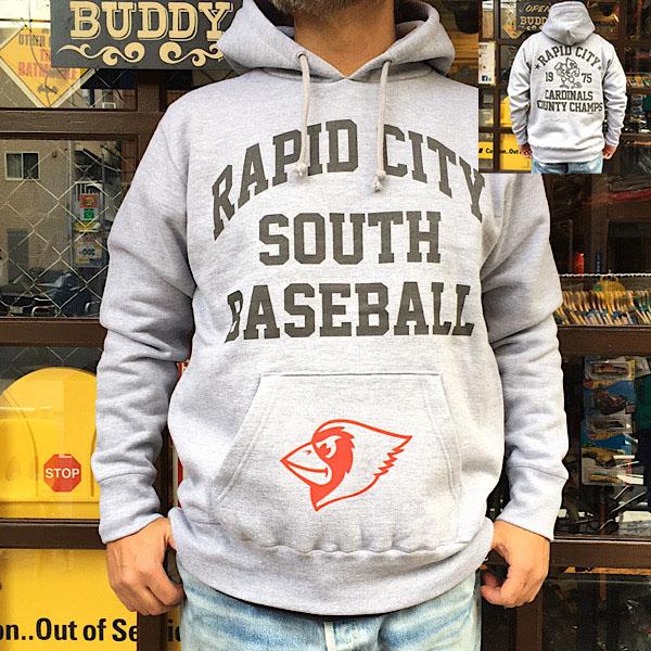 プルオーバーパーカーCARDINALS カージナルズ BUDDY オリジナル ヘビーウエイト スウェットパーカー 12.4oz 裏起毛 アメカジ メンズ 長袖 フーディ ヘザーグレー