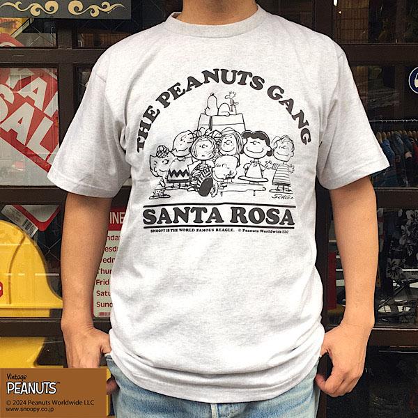 スヌーピー PEANUTS SNOOPY Tシャツ PEANUTS GANG SANTA ROSA 半袖 BUDDY 別注 ピーナッツ オールスター メンズ レディース ユニセックス オートミール