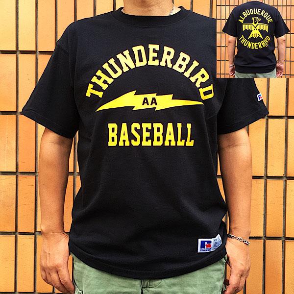 ラッセルアスレチック BUDDY 別注 RUSSELL ATHLETIC Ｔシャツ ブラック ALBUQUERQUE THUNDERBIRD アメカジ ロゴ アメカジ アルバカーキ サンダーバード 半袖