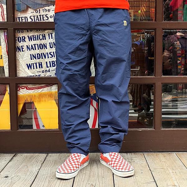 BUDDY オリジナル SPRINGFORD ナイロンパンツ ネイビー アメカジ パッカブル仕様 テーパードシルエット 撥水加工 ストーンブルー イージーパンツ