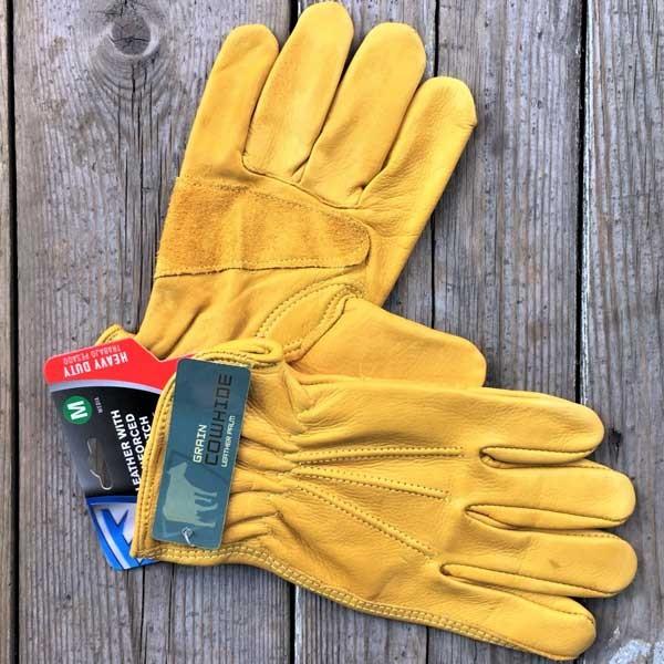 レザーグローブ 補強パッチ付き ゴールドイエロー WESTCHESTER 牛革 本