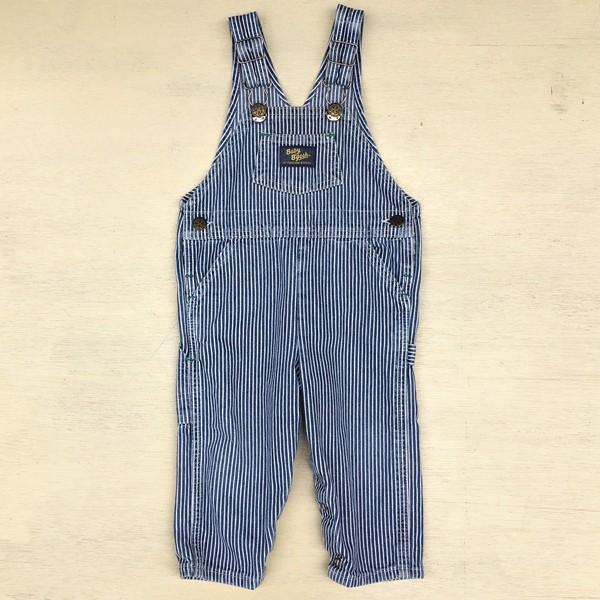 vintage OshKosh B'gosh ベビー服 オーバーオール 18ヶ月 OSHKOSH（オシュコシュ） ベビー ビゴッシュ ヒッコリー ストライプ