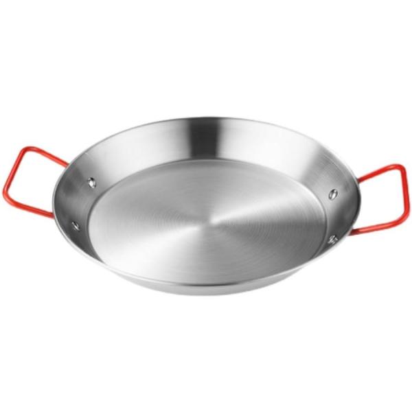 スペイン製 パエリア鍋 18cm~34cm パエリアパン IH対応 ステンレス鋼 スペイン料理 業務用 冷凍食品 プロフェッショナル 家庭 ホテル レストラン 火傷防止ハンド