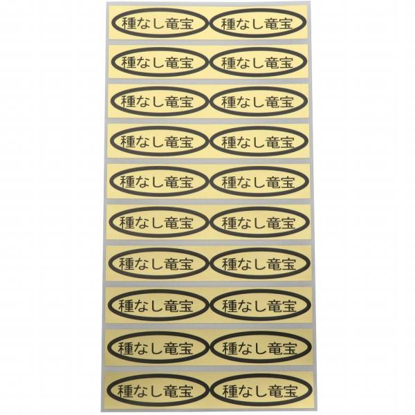 品種金シール　種なし竜宝　49×14mm　楕円形500枚(20枚×25シート)