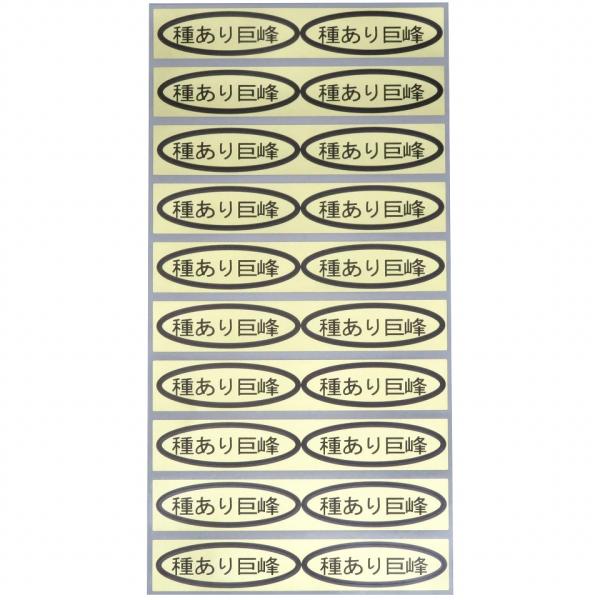 シール　種あり巨峰　49×14mm　楕円形500枚(20枚×25シート)