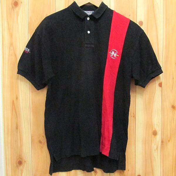 古着 ポロシャツ NAUTICA COMPETITION ノーティカ 黒 M : BUFFALOHIP 