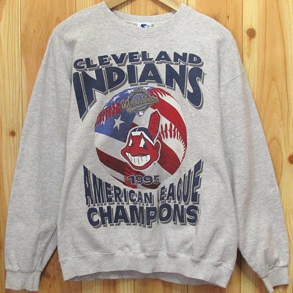 スウェット STARTER INDIANS/インディアンズ M 古着 CLEVELAND INDIANS 1995CHAMPIONS MLB  アメリカ製 トレーナー