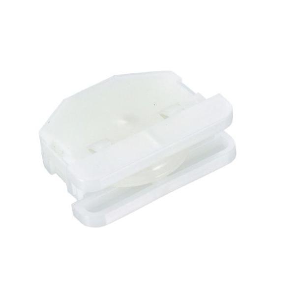 トック戸車（コロ付）◆構造物への取り付けを何ら留め具を必要としないで固定できます。◆構造が簡単で、しかも丈夫です。◆プラスチック成形品なので、サビません。【品質性能】・耐久性：荷重20ｋｇ（1ケ当たり5ｋｇ）＊ストローク500ｍｍ、10万回...