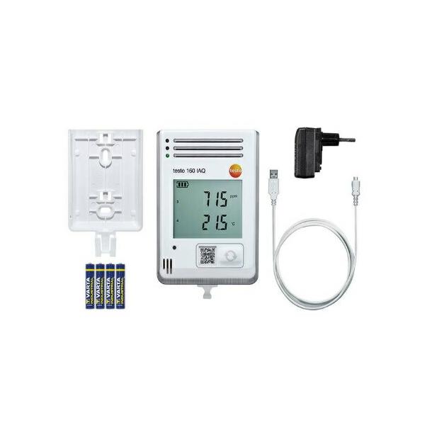 テストー (testo) 温度、湿度、CO2、大気圧センサ内蔵 Wi-Fiデータロガー testo160IAQ (0572 2014)
