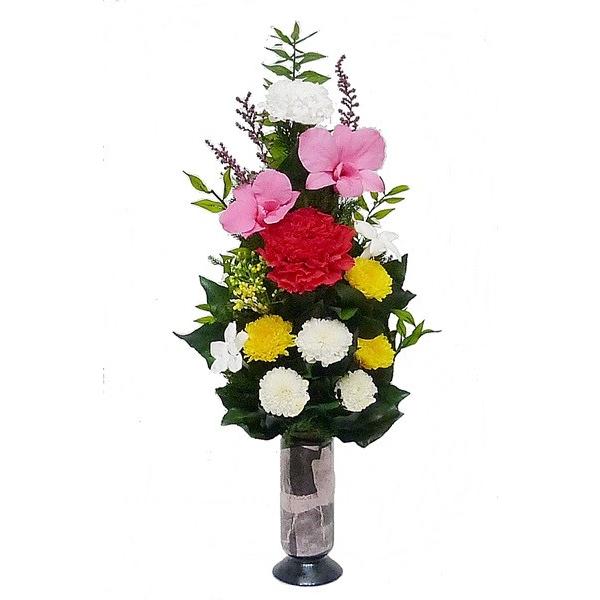 仏花倶楽部 のプリザーブドフラワー仏花１８３ サイズm お花はもちろん葉っぱに至るまですべてプリザーブド加工 造花は一切不使用の仏壇用アレンジメント 1 仏花倶楽部 通販 Yahoo ショッピング