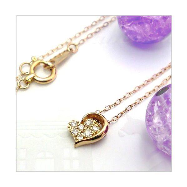 k10 ハートネックレス ダイヤモンド ネックレス K10 誕生石 0.06ct