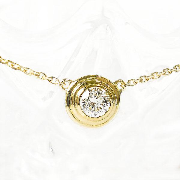 K18YG/PG/WG ダイヤモンド 0.1ct 一粒 ネックレス ダイヤ スキン 