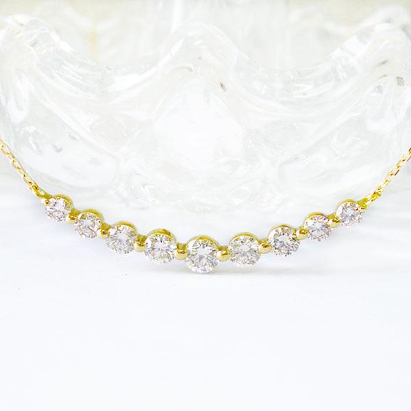 ダイヤモンド ネックレス ライン 0.50ct ダイヤ グラデーション k18 18 