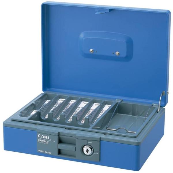 カール事務器 手提げ金庫 キャッシュボックス A5 ブルー CB-8400-B