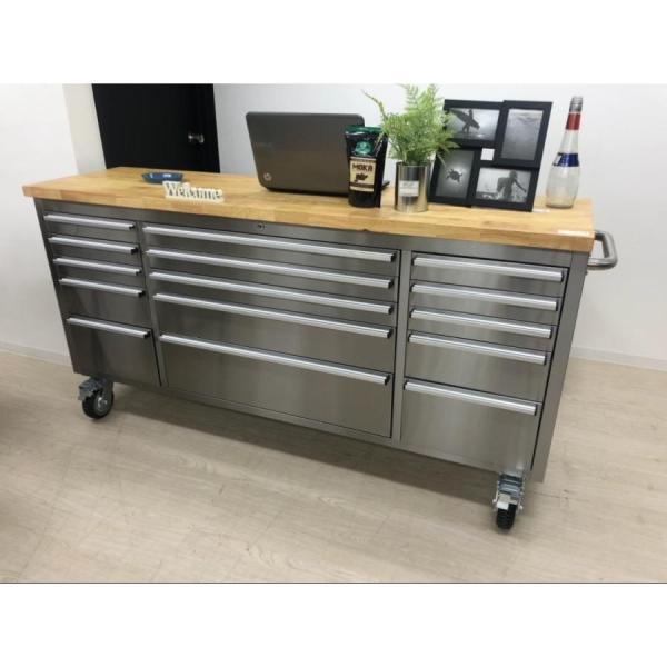 【法人・個人事業主様限定】　東谷 　ツールキャビネット　DIS-394　ステンレス　W199×D49×H95　130.0kg　中国製　ステンレス 天然木(ラバーウッド)