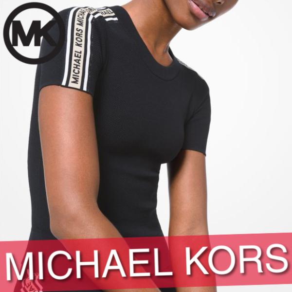 マイケルコース セーター ニット レディース ロゴ テープ テクスチャ