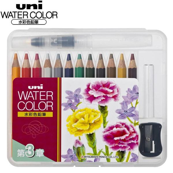 �y2�܂Ń��[����OK�z�O�H���M ���j �E�H�[�^�[�J���[ �ʂ�G�p�R���p�N�g�Z�b�g 12�F [��3�� �l�C�`���[�g�[��] ���ʐF���M UWCNCS12C3 uni WATER COLOR