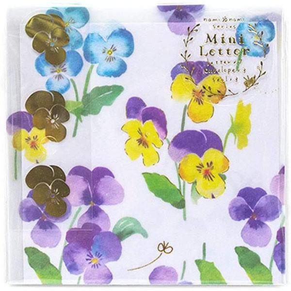 メール便OK】クローズ・ピン スクエアミニレターセット パンジー