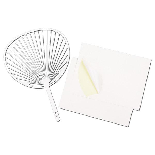 タックシールに絵を描いて貼るだけで簡単につくれる！描いた絵を貼るだけ仕上がりきれい　うちわ型の切込み入りのシール式だから絵をかいて貼るだけ！ ●インクジェットプリンターで印刷もできます。メーカー：アーテック ARTEC品番：38099商品サ...