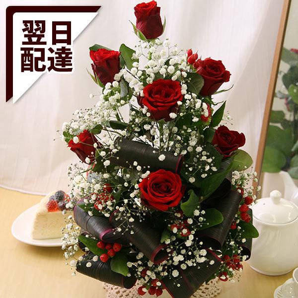 誕生日プレゼント ギフト 女性 花 バラ アレンジ 深紅のローズタワー M Usa 0293yh Bunbun Bee 通販 Yahoo ショッピング