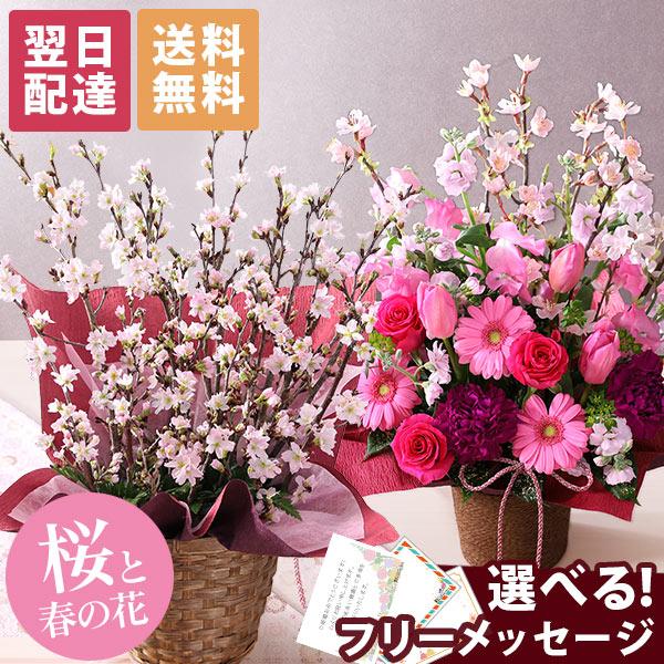 あすつく 14時まで 早春のおまかせ桜アレンジ 花 桜 誕生日 プレゼント ギフト 送料無料 生花 お花 女性 お祝い 春の花 Usual 072 Bunbun Bee 通販 Yahoo ショッピング