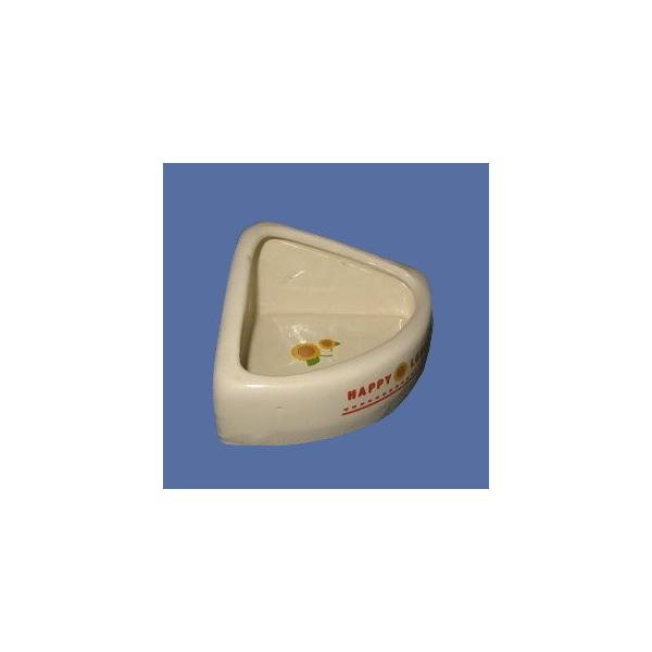 　陶器の重みで安定感があり、浅めで床面から食べやすい容器です。【サイズ】幅10.3cm・奥行き8.0cm・高さ5.0cm（正面の高さ約2.8cm）