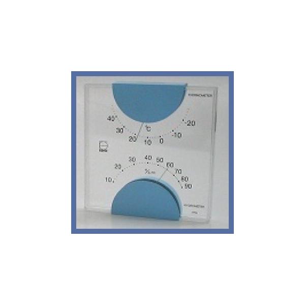 　文字板が透明になっているモダンなデザインの温度・湿度計です（日本製）。【サイズ】横10cm・高さ10.4cm・厚さ2cm