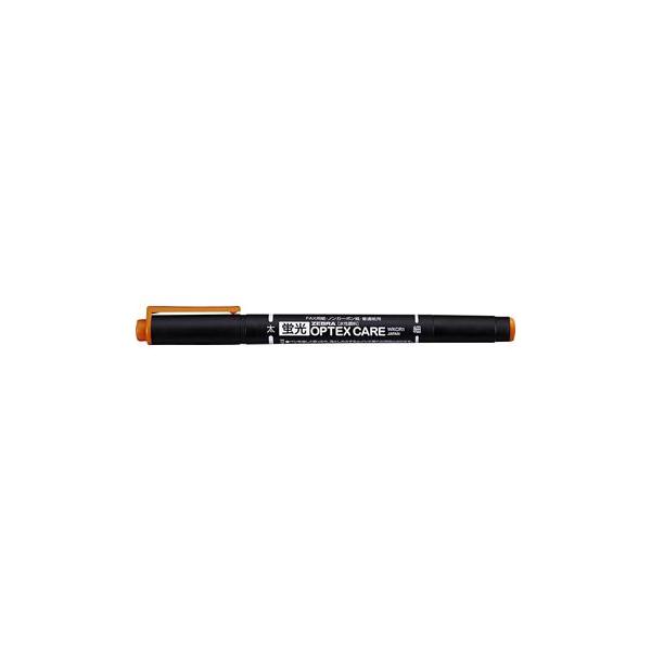 ゼブラ　蛍光オプテックス ケア　茶・WKCR1-E【蛍光ペン】OPTEX 1本で太細両用