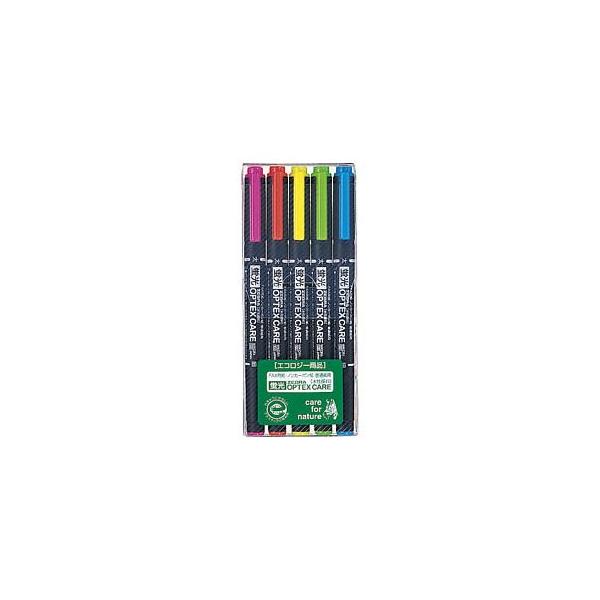 5本シース！ゼブラ　蛍光オプテックス ケア　WKCR1-5C【蛍光ペン】OPTEX 1本で太細両用