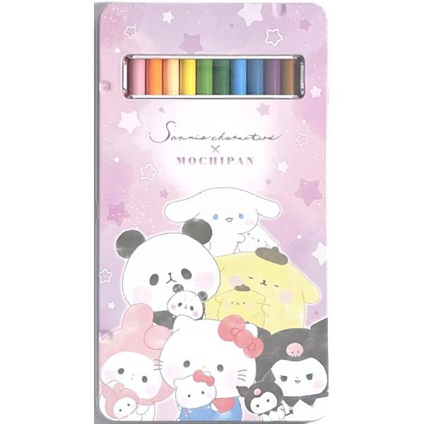 色鉛筆「缶ケース入り12色いろえんぴつ」もちもちぱんだ MOCHIPAN サンリオ Sanrio【ポストお届け送料無料】文房具・キャラクター・女の子・幼稚園・新学期