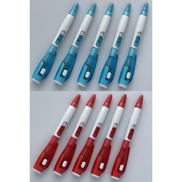 カラフルボールペン5本セット ライト付きボールペンm-4294 5本セット 2色からカラー選択可 バックに