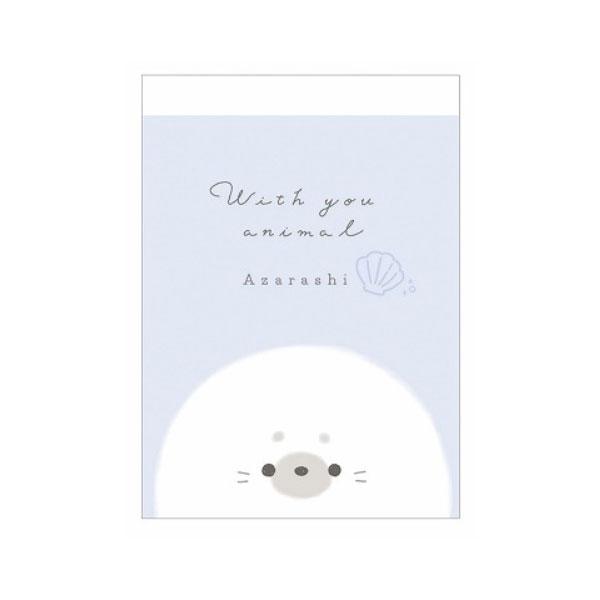 カミオジャパン T-WITH YOU ANIMAL ミニメモ アザラシ 2柄 80枚 日本製