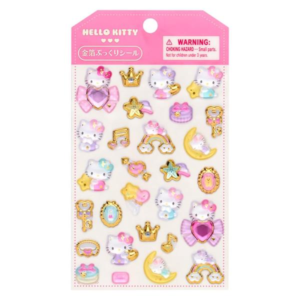 サンリオ 金箔ぷっくりシール ハローキティ サンリオキャラクターズ デコレーション 立体シール オシャレ かわいい 女子文具 限定 グッズ
