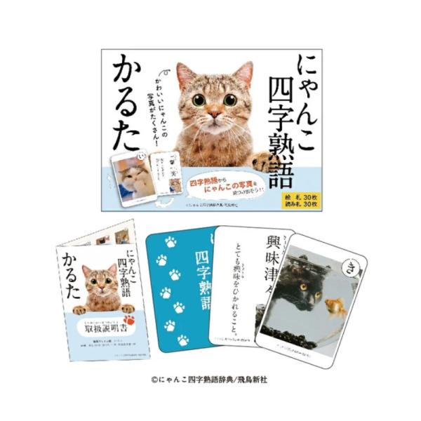 にゃんこ四字熟語 かるた 知育玩具 プレゼント ファミリーゲーム かわいい