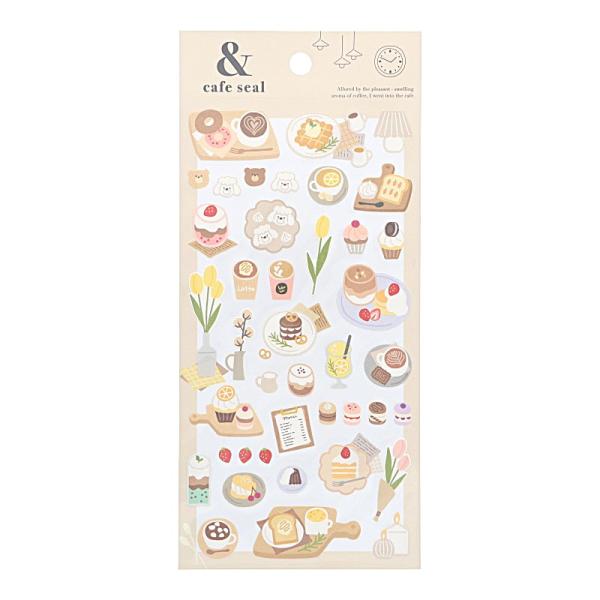 マインドウェイブ アンドカフェシール ナチュラルカフェ かわいい デコレーション ノート 手帳 オシャレ レトロ