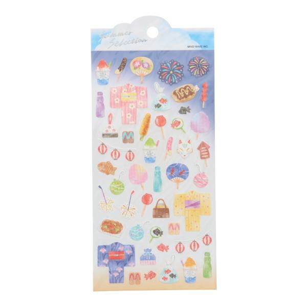 マインドウェイブ サマーセレクション 縁日 かわいい シール デコレーション ノート 手帳 オシャレ レトロ