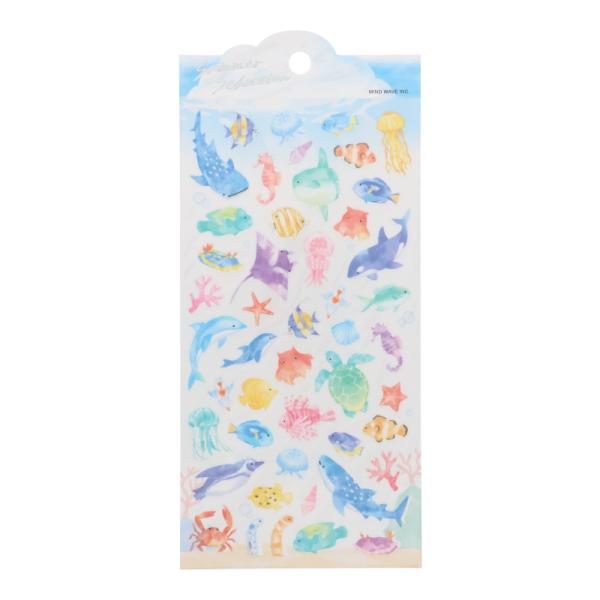 マインドウェイブ サマーセレクション 水族館 かわいい シール デコレーション ノート 手帳 オシャレ レトロ