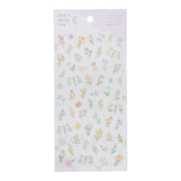 マインドウェイブ ワンズディリーライフステッカー flower かわいい シール デコレーション ノート 手帳 オシャレ レトロ