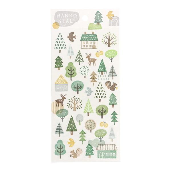 マインドウェイブ ハンコシール モリ かわいい ステッカー デコレーション ノート 手帳 オシャレ レトロ