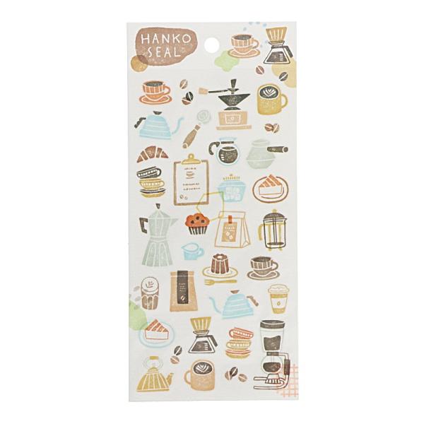 マインドウェイブ ハンコシール コーヒー かわいい ステッカー デコレーション ノート 手帳 オシャレ レトロ