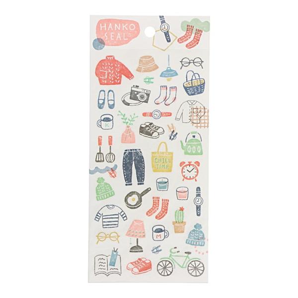 マインドウェイブ ハンコシール ライフ かわいい ステッカー デコレーション ノート 手帳 オシャレ レトロ