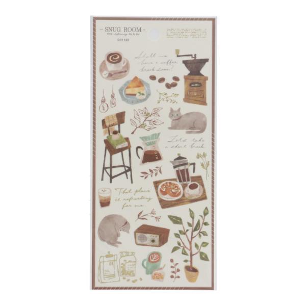 マインドウェイブ スナックルームステッカー COFFEE かわいい シール デコレーション ノート 手帳 オシャレ レトロ
