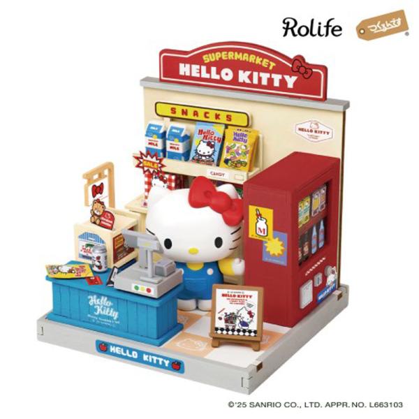 ハローキティ ティーハウス ミニチュア ROBOTIME（ロボタイム） Rolife つくるんです DIY! つくろう