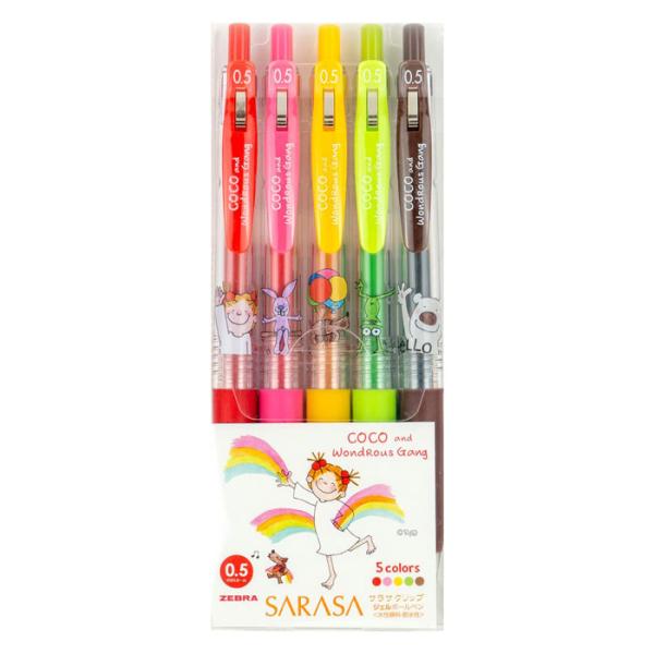 サラサ サラサクリップ ココちゃん 0.5 スヌーピー 5色セット