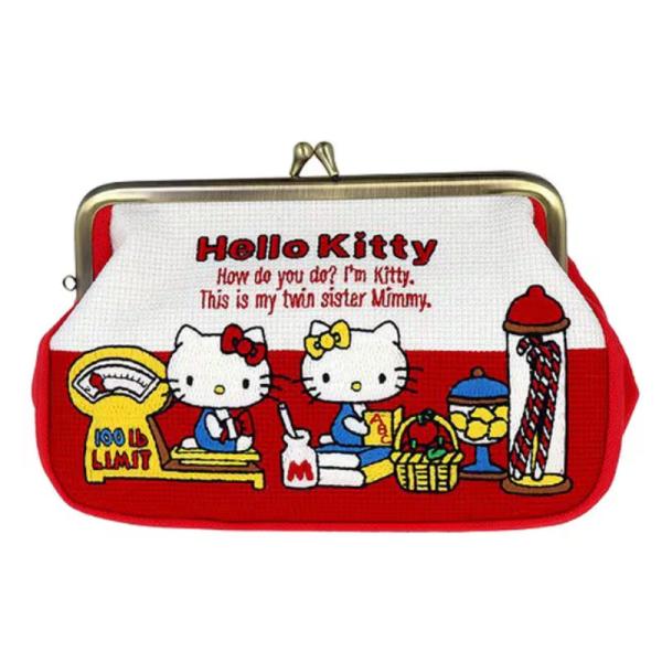 畳刺繍ペンポーチ がま口 New Life Collection ハローキティ 刺繍縫製